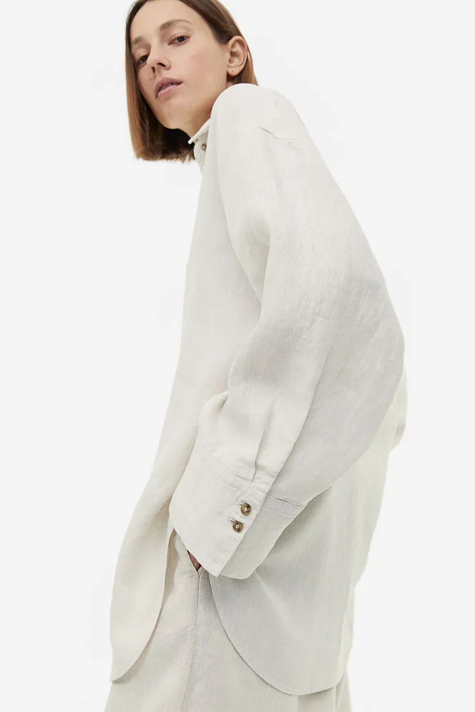 Рубашка льняная H&M Premium Selection