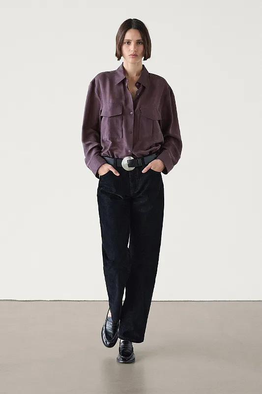 Рубашка из шелка MASSIMO DUTTI Рубашка из шелка MASSIMO DUTTI