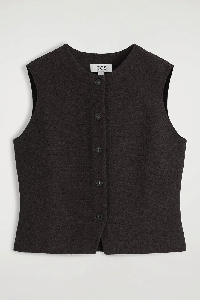 Вязаный хлопковый жилет COS