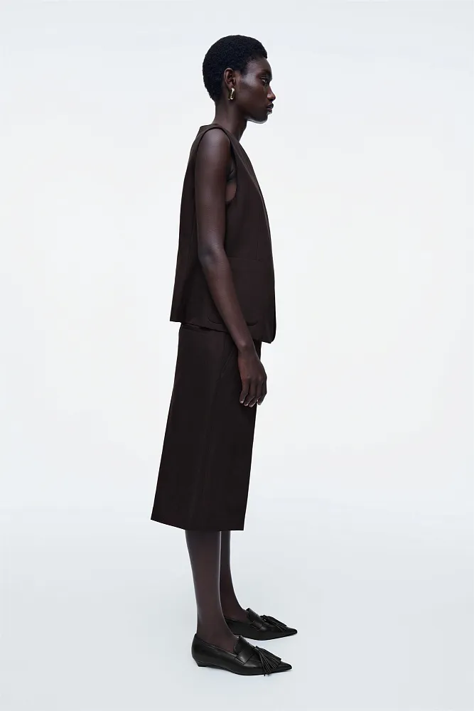 Жилет из льняной смеси с запахом COS