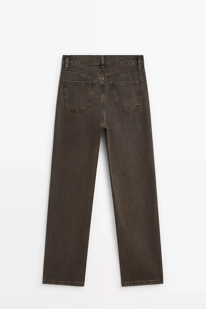 Джинсы прямого кроя с высокой талией MASSIMO DUTTI