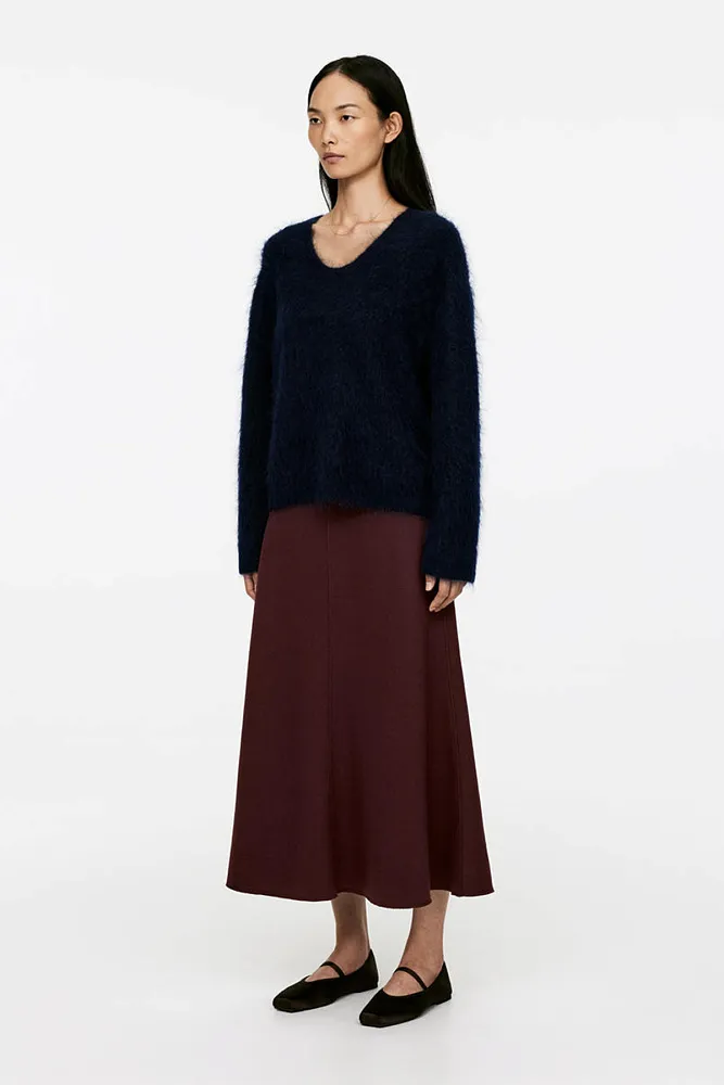 Расклешенная юбка-миди из шерсти ARKET