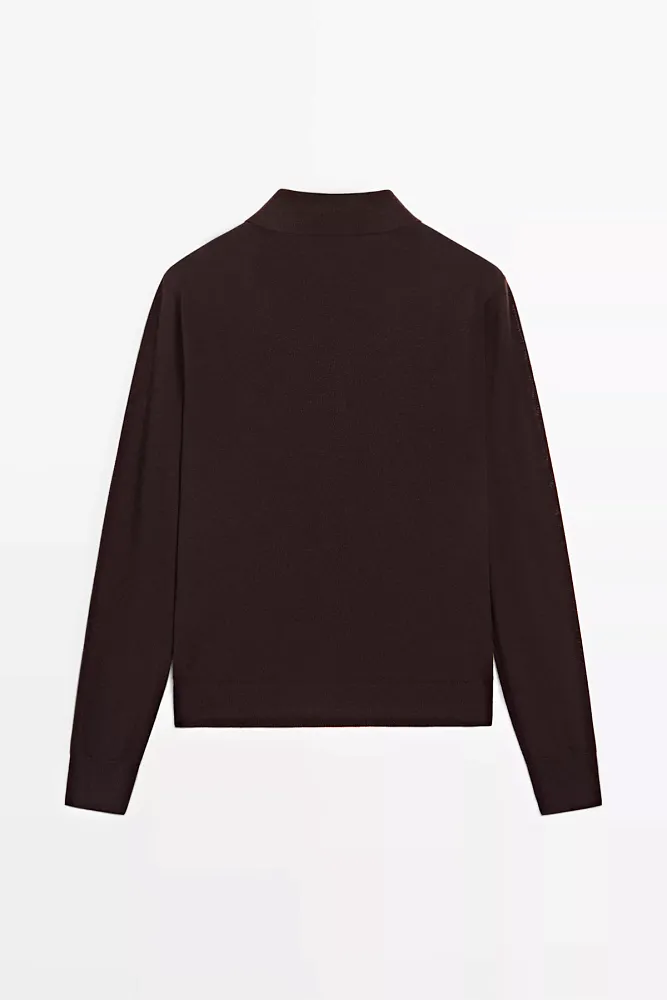 Джемпер-поло из 100% шерсти MASSIMO DUTTI