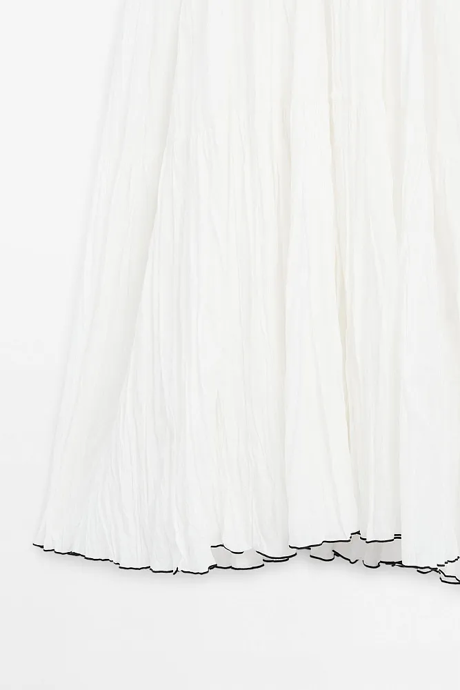 Длинное плиссированное платье MASSIMO DUTTI