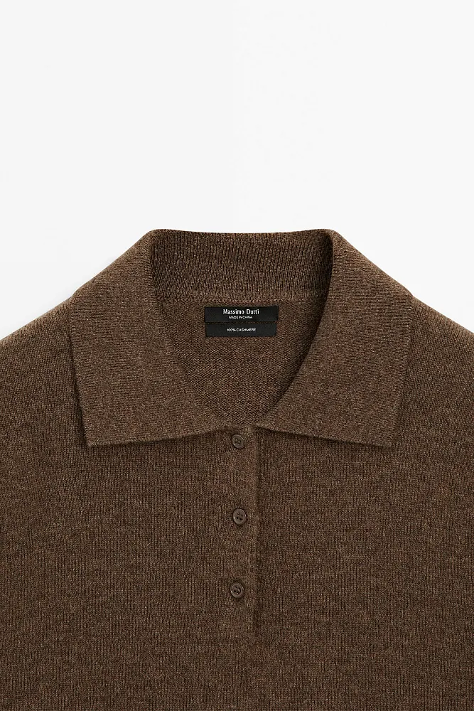 Джемпер-поло из 100% кашемира MASSIMO DUTTI