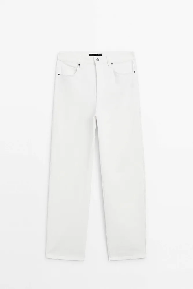 Широкие джинсы с высокой посадкой MASSIMO DUTTI