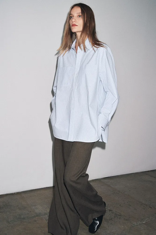 Рубашка в полоску с карманами Рубашка в полоску с карманами