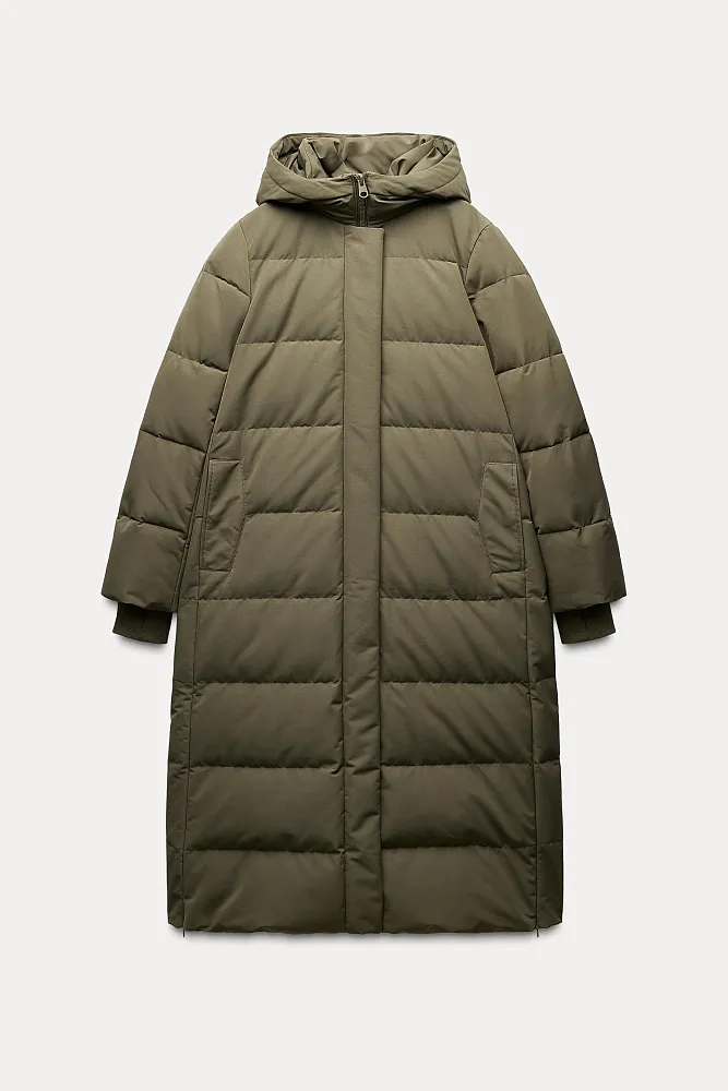 Длинный непромокаемый пуховик ZARA