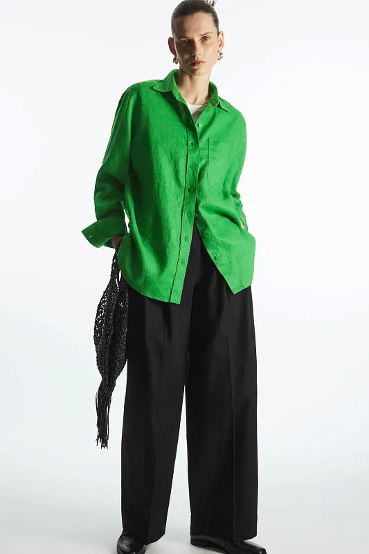 Льняная рубашка oversize COS Льняная рубашка oversize COS