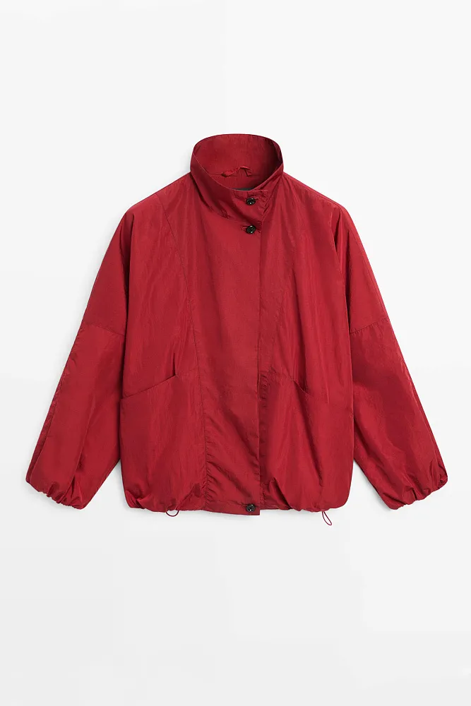 Бомбер объемного кроя с высоким воротником MASSIMO DUTTI