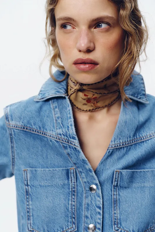 Джинсовый комбинезон с регулируемой талией ZARA Джинсовый комбинезон с регулируемой талией ZARA