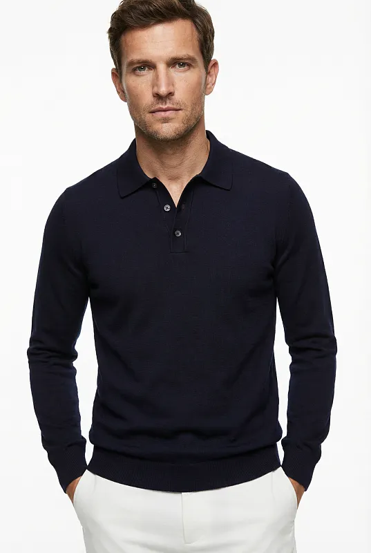 Джемпер-поло из шерсти мериноса