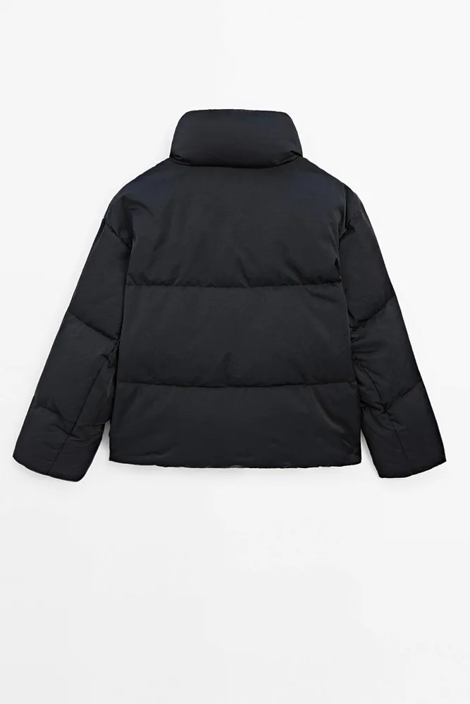 Атласный пуховик MASSIMO DUTTI