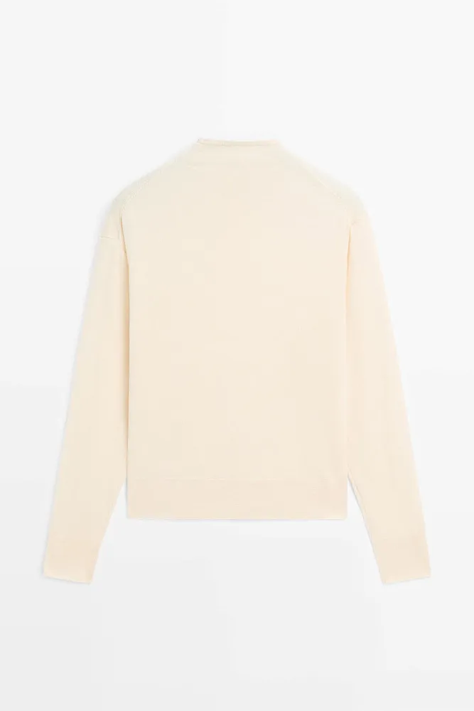 Шерстяной кардиган с воротником-стойкой MASSIMO DUTTI