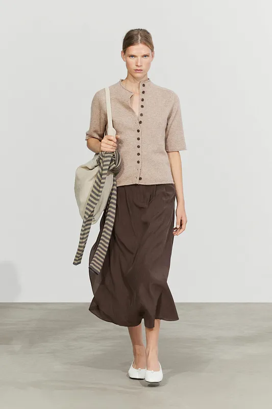 Кардиган из 100% шерсти с воротником-стойкой MASSIMO DUTTI Кардиган из 100% шерсти с воротником-стойкой MASSIMO DUTTI