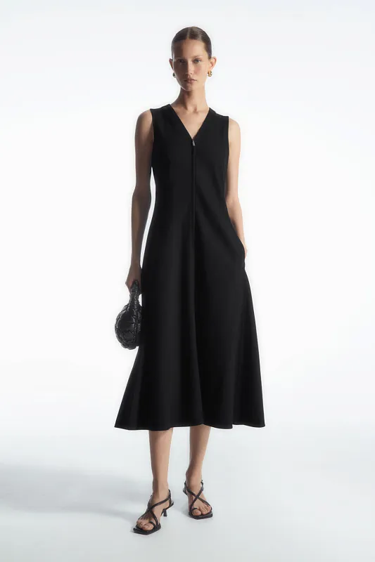 Платье миди на молнии