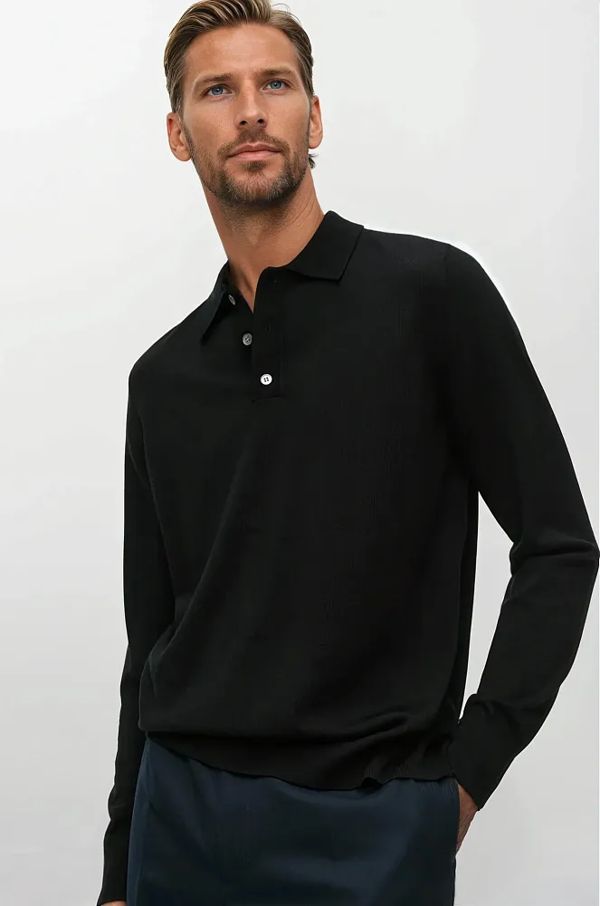 Джемпер-поло из шерсти мериноса