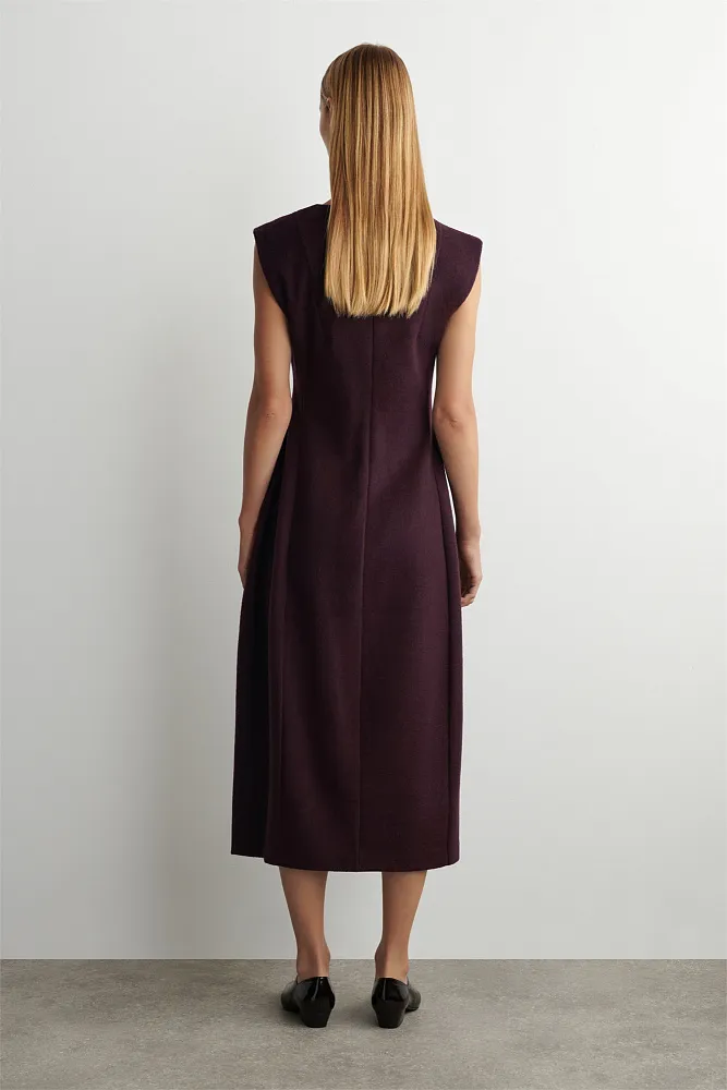 Скульптурное платье-миди из ворсистой шерсти COS