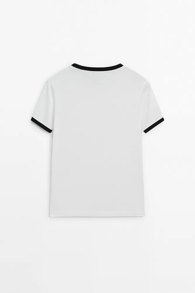 Футболка с контрастными деталями MASSIMO DUTTI