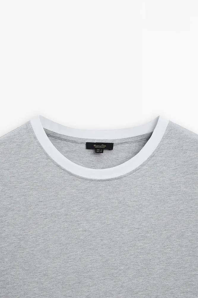 Футболка с контрастными деталями MASSIMO DUTTI