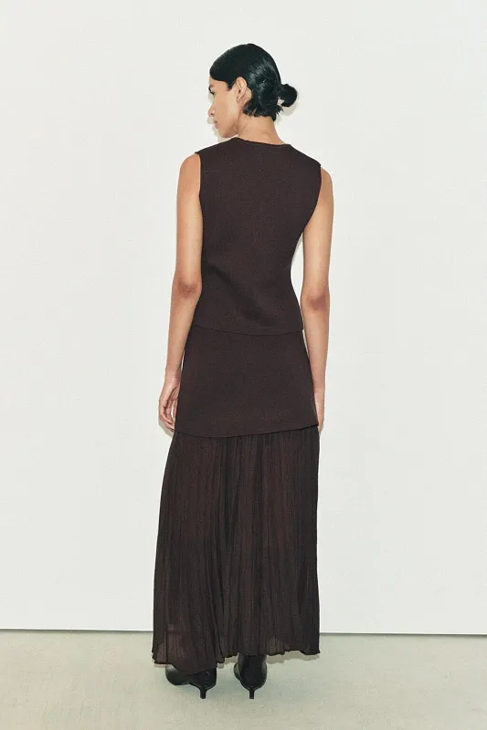 Комбинированная трикотажная юбка с плиссировкой ZARA Комбинированная трикотажная юбка с плиссировкой ZARA