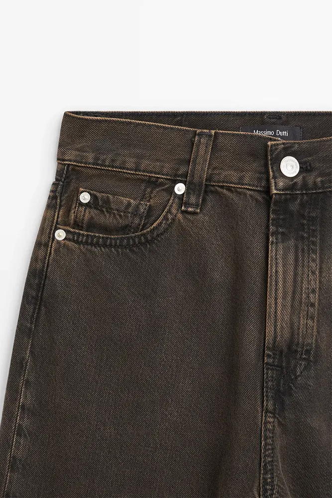 Джинсы прямого кроя с высокой талией MASSIMO DUTTI