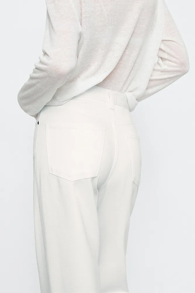 Широкие джинсы с высокой посадкой MASSIMO DUTTI