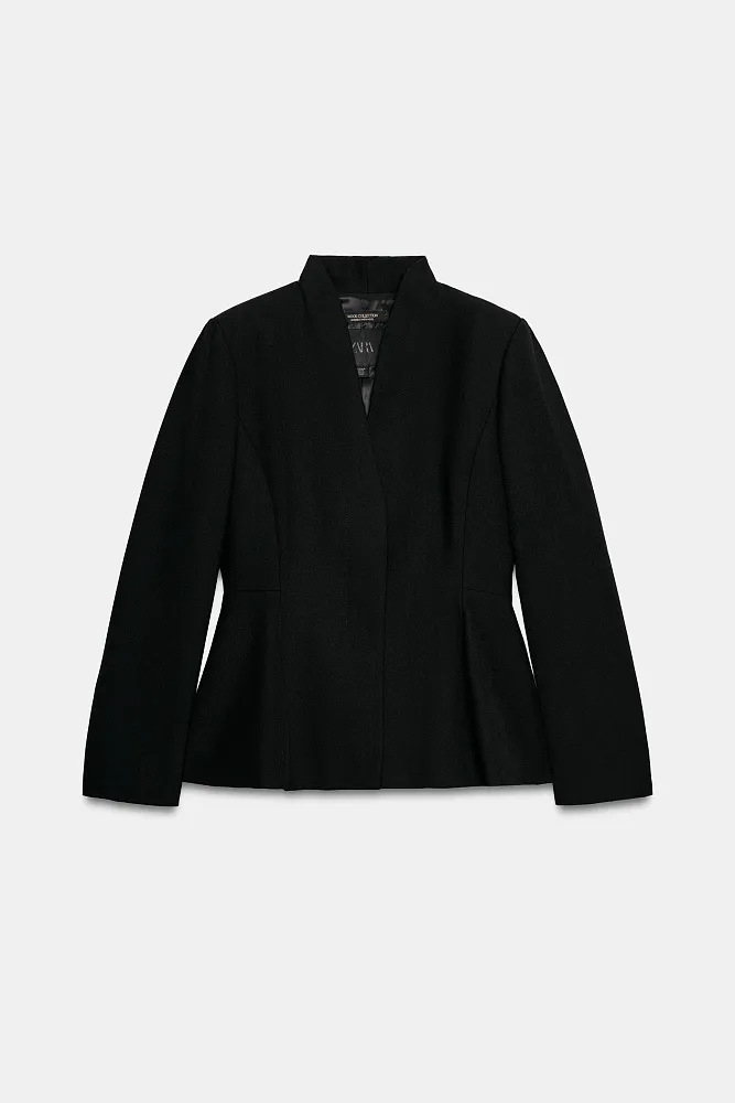 Шерстяной пиджак с баской ZARA