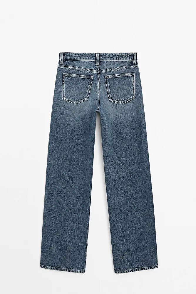 Широкие джинсы со средней посадкой MASSIMO DUTTI