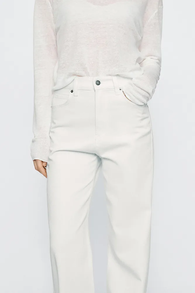 Широкие джинсы с высокой посадкой MASSIMO DUTTI