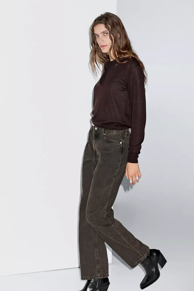 Джемпер-поло из 100% шерсти MASSIMO DUTTI