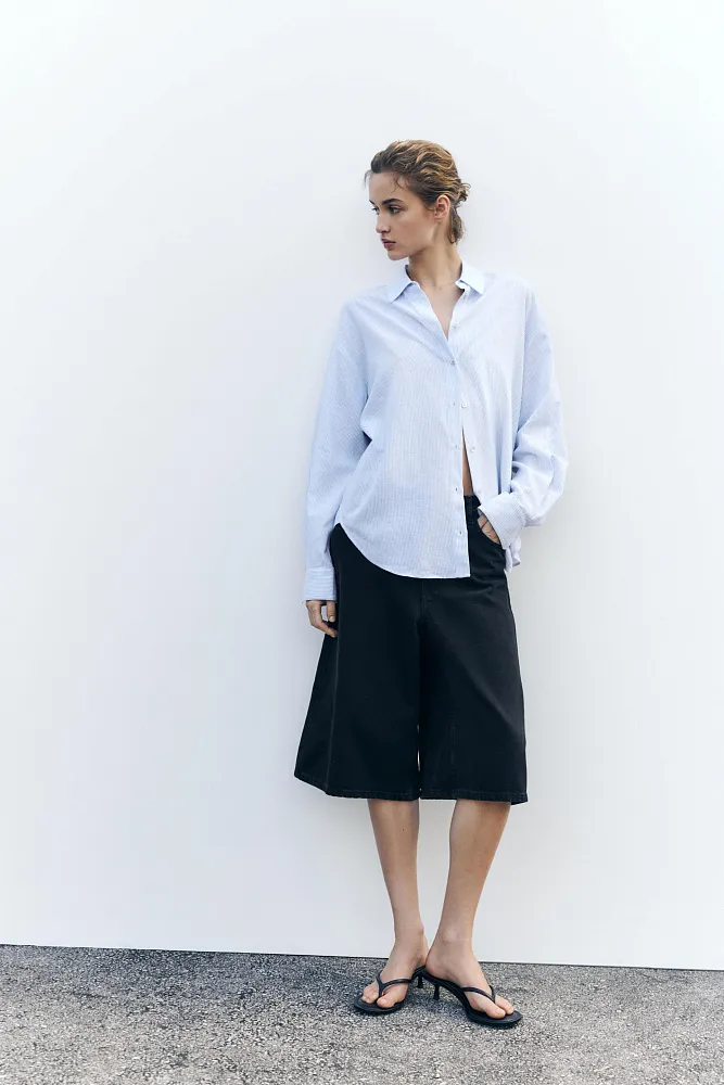 Рубашка oversize из льняной смеси