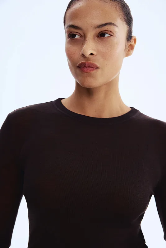 Лонгслив из тонкой шерсти H&M   Лонгслив из тонкой шерсти H&M