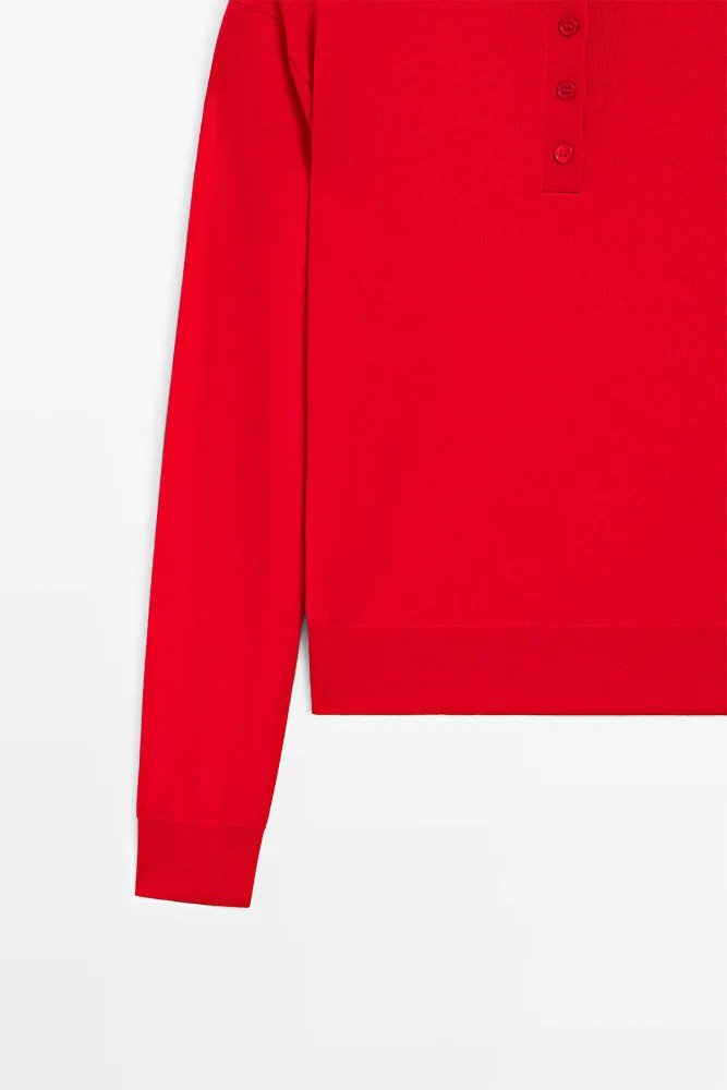 Джемпер с воротником-стойкой на пуговицах MASSIMO DUTTI