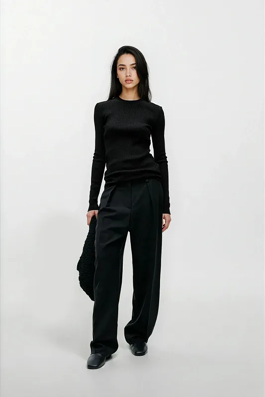 Хлопковый лонгслив в рубчик ARKET Хлопковый лонгслив в рубчик ARKET