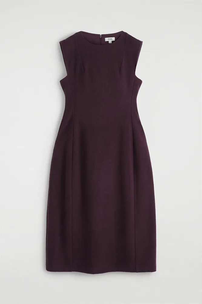 Скульптурное платье-миди из ворсистой шерсти COS