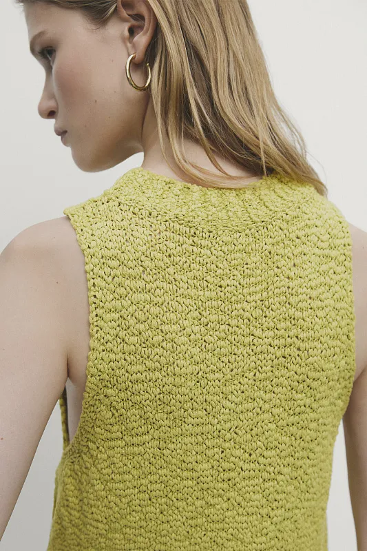 Вязаный топ с американской проймой MASSIMO DUTTI Вязаный топ с американской проймой MASSIMO DUTTI