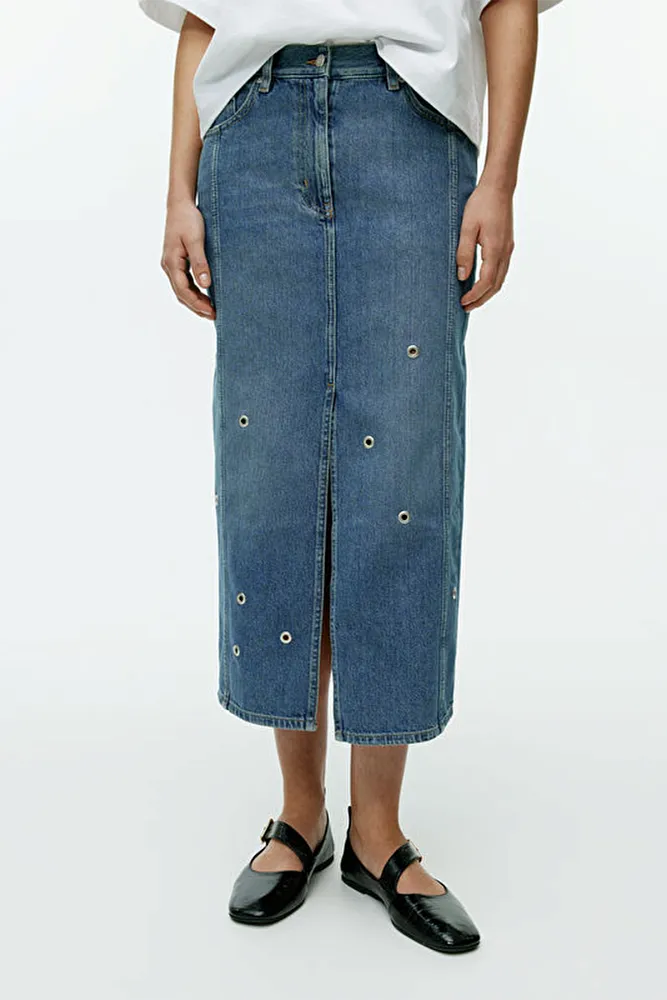 Джинсовая юбка с люверсами ARKET