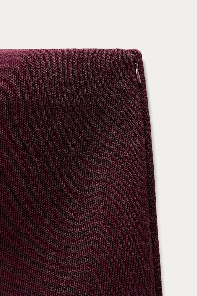 Комбинированная трикотажная юбка с плиссировкой ZARA
