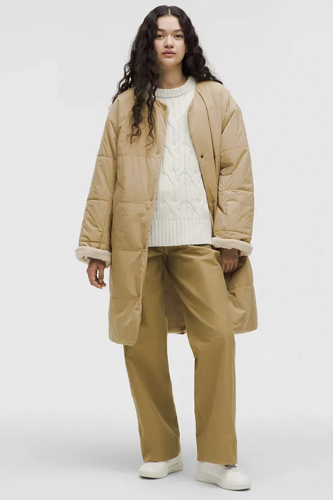 Стеганое пальто с флисовой подкладкой