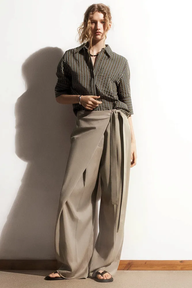 Полосатая рубашка из сирсакера COS