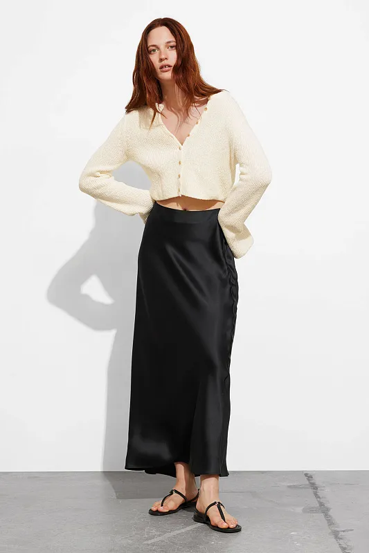 Атласная юбка макси