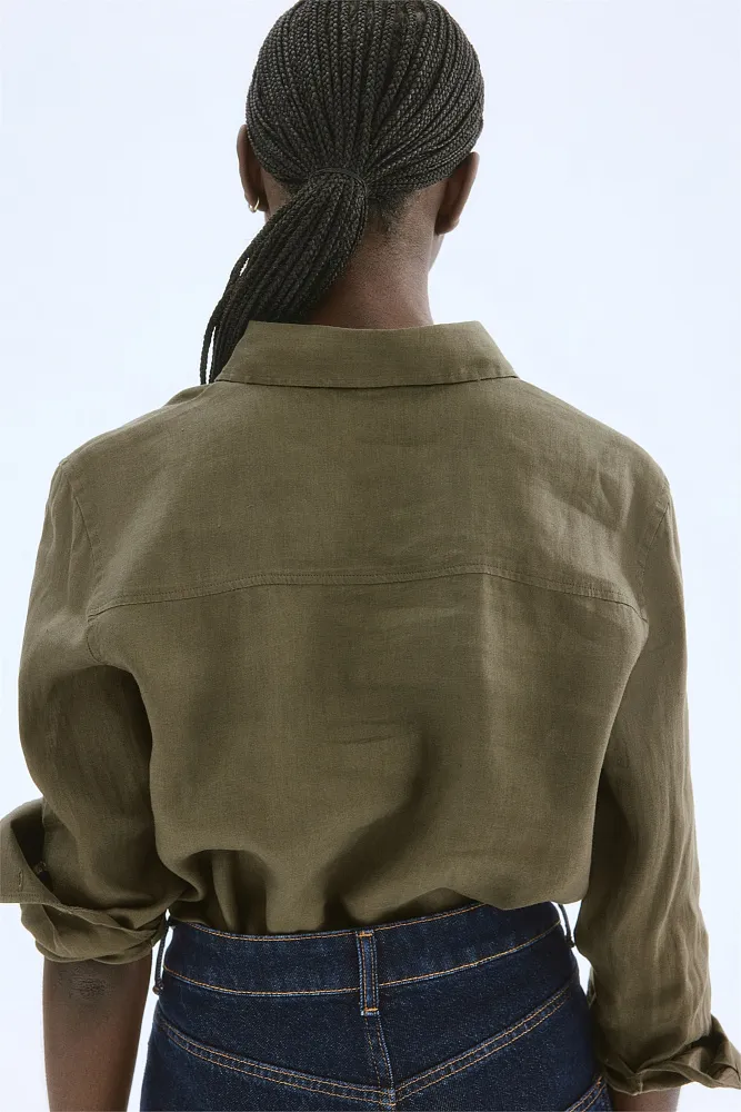 Льняная рубашка H&M Premium Selection