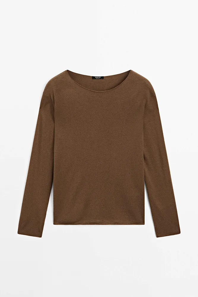 Джемпер из смесовой шерсти с вырезом "лодочка" MASSIMO DUTTI