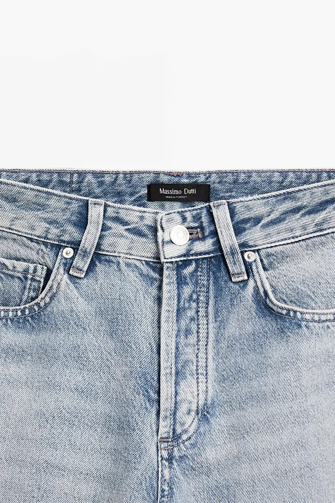 Широкие джинсы со средней посадкой MASSIMO DUTTI