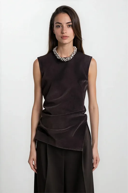 Асимметричный бархатный топ Асимметричный бархатный топ