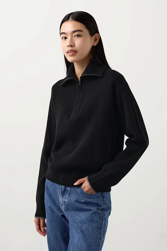 Свитер с полумолнией из овечьей шерсти