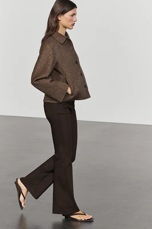 Укороченное пальто из шерстяной смеси MASSIMO DUTTI Укороченное пальто из шерстяной смеси MASSIMO DUTTI