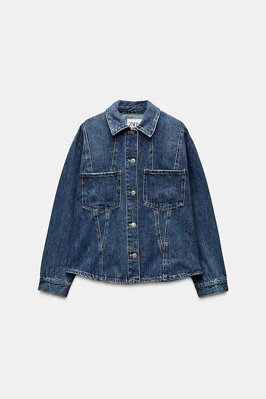 Джинсовая куртка-рубашка ZARA   Джинсовая куртка-рубашка ZARA