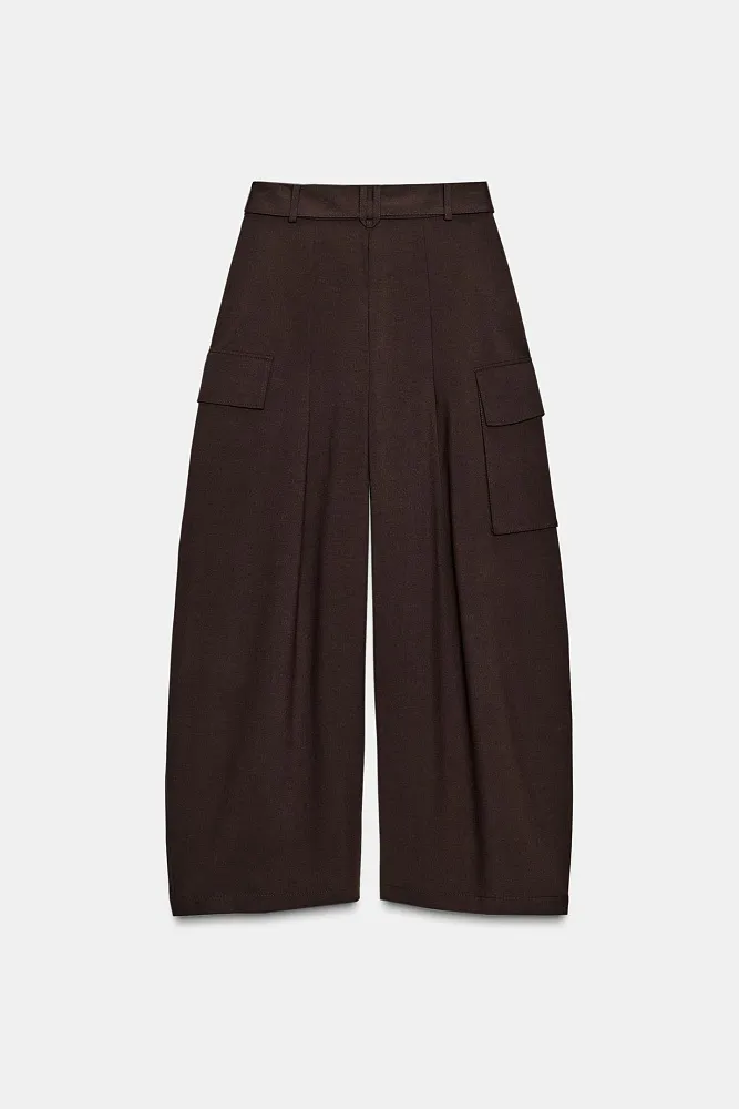 Брюки карго с защипами ZARA